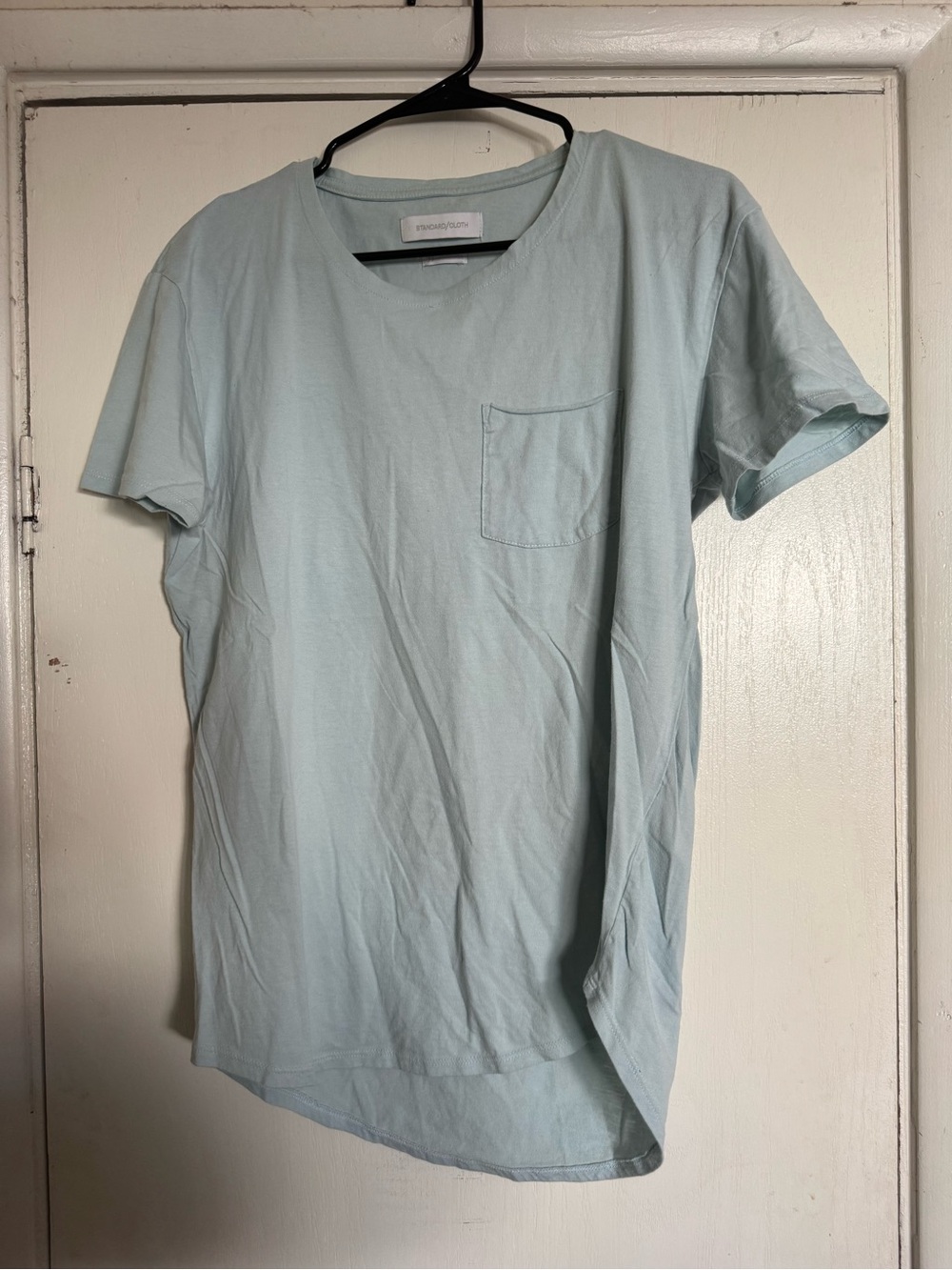 Light Blue Pocket Crew Tee for Men by unknown